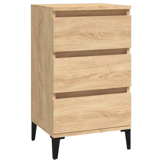Berkfield Home Bedside Cabinet Sonoma Oak 40x35x70 cm Engineered Wood in Brown - Size: 40 x 35 x 70 cm - image 1