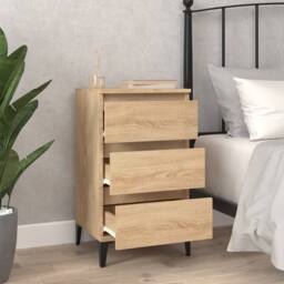 Berkfield Home Bedside Cabinet Sonoma Oak 40x35x70 cm Engineered Wood in Brown - Size: 40 x 35 x 70 cm - thumbnail 3