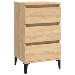 Berkfield Home Bedside Cabinet Sonoma Oak 40x35x70 cm Engineered Wood in Brown - Size: 40 x 35 x 70 cm - thumbnail 1