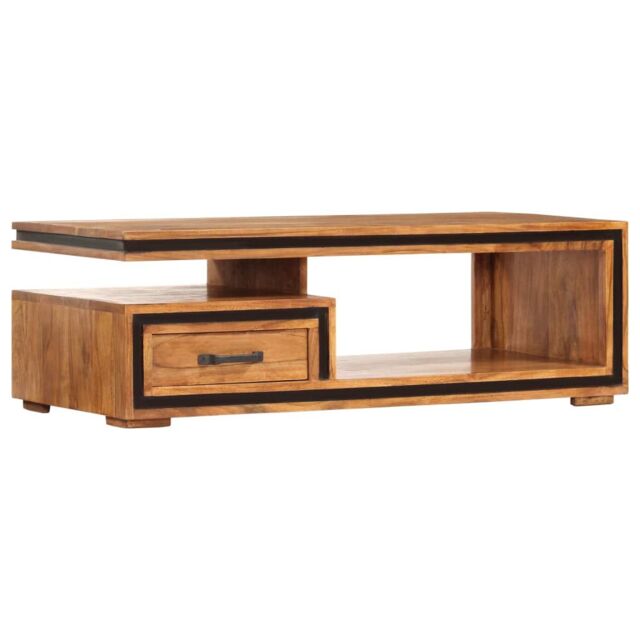 Berkfield Home Coffee Table 100x45x33 cm Solid Acacia Wood in Brown - Size: 100 x 45 x 33 cm