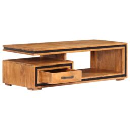 Berkfield Home Coffee Table 100x45x33 cm Solid Acacia Wood in Brown - Size: 100 x 45 x 33 cm - thumbnail 3