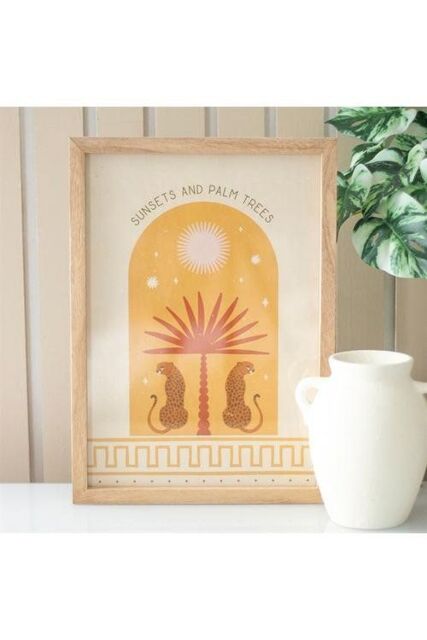 KDMD Leopard Palm Framed Wall Art Print in White - image 1