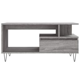 Berkfield Home Coffee Table Grey Sonoma 90x49x45 cm Engineered Wood - Size: 90 x 49 x 45 cm - thumbnail 5