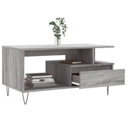 Berkfield Home Coffee Table Grey Sonoma 90x49x45 cm Engineered Wood - Size: 90 x 49 x 45 cm - thumbnail 4