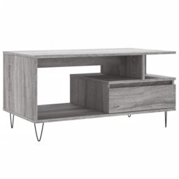 Berkfield Home Coffee Table Grey Sonoma 90x49x45 cm Engineered Wood - Size: 90 x 49 x 45 cm - thumbnail 2