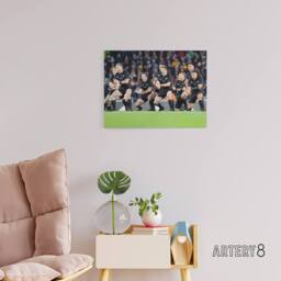 "Artery8 New Zealand Rugby Haka World Cup Canvas Wall Art Print - Size: W18"" x H24""" - thumbnail 3