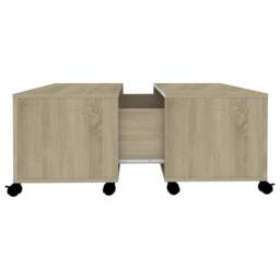 Berkfield Home Coffee Table Sonoma Oak 75x75x38 cm Engineered Wood in Brown - Size: 75 x 75 x 38 cm - thumbnail 5