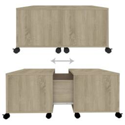 Berkfield Home Coffee Table Sonoma Oak 75x75x38 cm Engineered Wood in Brown - Size: 75 x 75 x 38 cm - thumbnail 7