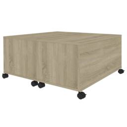 Berkfield Home Coffee Table Sonoma Oak 75x75x38 cm Engineered Wood in Brown - Size: 75 x 75 x 38 cm - thumbnail 4