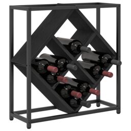 Berkfield Home Wine Rack Black Oak 51x18x52, 5 cm Engineered Wood - thumbnail 3