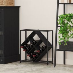 Berkfield Home Wine Rack Black Oak 51x18x52, 5 cm Engineered Wood