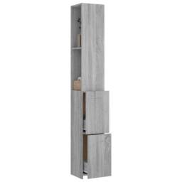 Berkfield Home Premium Bathroom Cabinet Grey Sonoma 25x26.5x170 cm Engineered Wood - thumbnail 4