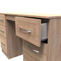 Ready Assembled 2 U Oxford 6 Drawer Kneehole Desk (Ready Assembled) in Natural - thumbnail 6