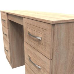 Ready Assembled 2 U Oxford 6 Drawer Kneehole Desk (Ready Assembled) in Natural - thumbnail 5
