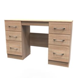 Ready Assembled 2 U Oxford 6 Drawer Kneehole Desk (Ready Assembled) in Natural - thumbnail 4