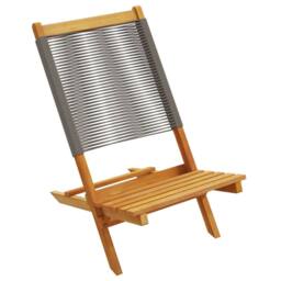 Berkfield Home Garden Chairs 2 pcs Grey Solid Wood Acacia & Polypropylene - thumbnail 4