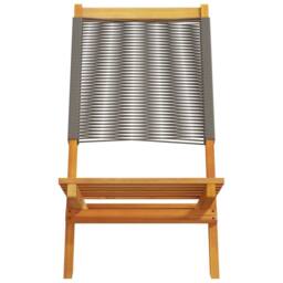 Berkfield Home Garden Chairs 2 pcs Grey Solid Wood Acacia & Polypropylene - thumbnail 5