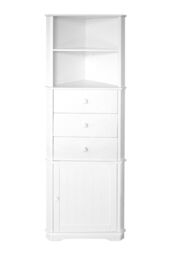 Orsina Versatile Design Corner Unit, Contemporary Shelf Unit For Living Room, Durable Design Corner Sleek Unit in White - thumbnail 3