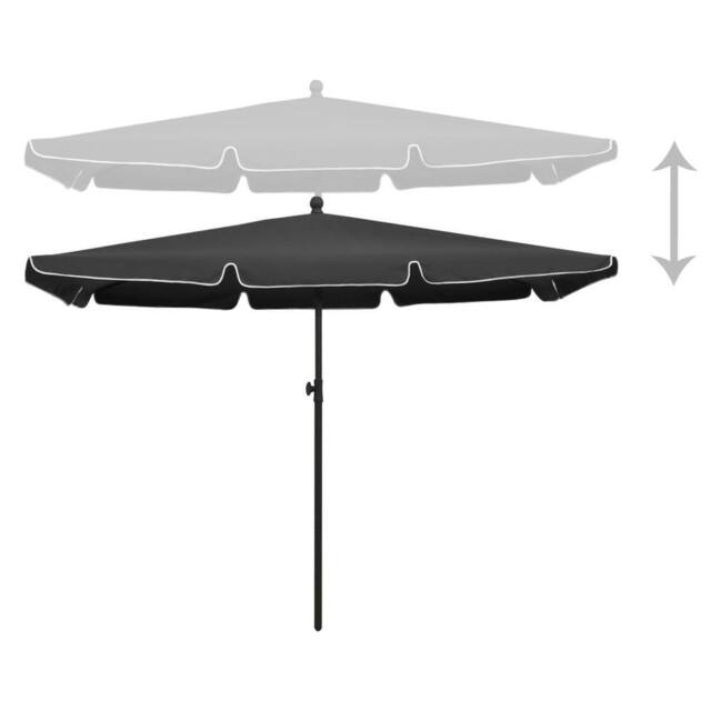 Berkfield Home Durable Garden Parasol with Pole 210x140 cm Anthracite in Black - image 1