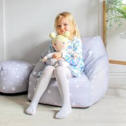 rucomfy Beanbags rucomfy Indoor Grey Stars Snuggle Chair Bean Bag - Kids Armchair Seat