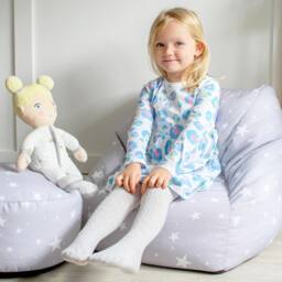 rucomfy Beanbags rucomfy Indoor Grey Stars Snuggle Chair Bean Bag - Kids Armchair Seat - thumbnail 3