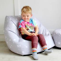 rucomfy Beanbags rucomfy Indoor Grey Stars Snuggle Chair Bean Bag - Kids Armchair Seat - thumbnail 4