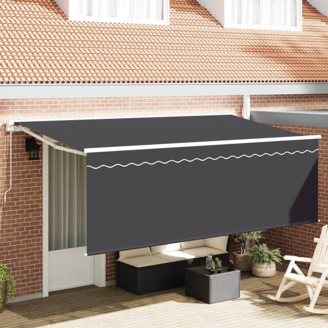 Berkfield Home Awning with Blind Anthracite 350 x 200 x 120 cm Fabric, Metal - image 1