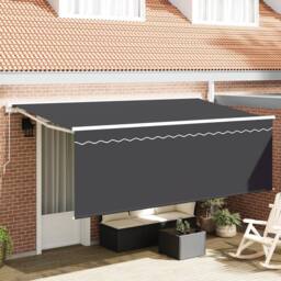 Berkfield Home Awning with Blind Anthracite 350 x 200 x 120 cm Fabric, Metal
