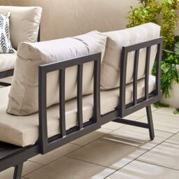 FurnitureboxUK Riviera 2 Person Modular Chaise Garden Sofa Sun Lounger in Grey - thumbnail 5