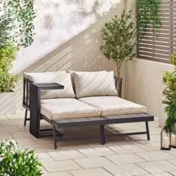 FurnitureboxUK Riviera 2 Person Modular Chaise Garden Sofa Sun Lounger in Grey - thumbnail 8