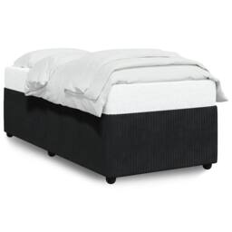Berkfield Home Bed Frame without Mattress Black Single Velvet - thumbnail 1