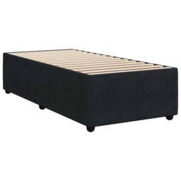 Berkfield Home Bed Frame without Mattress Black Single Velvet - thumbnail 3