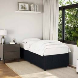 Berkfield Home Bed Frame without Mattress Black Single Velvet - thumbnail 2