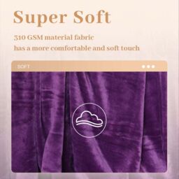 Alivio Faux Fur Aubergiene Throw Luxury Super Soft Plain Bed Sofa Settee Throw Blanket in Aubergine - Size: 150 cm x 200 cm - thumbnail 5