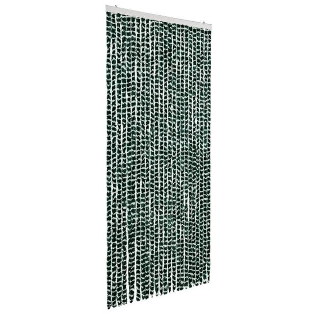 Berkfield Home Insect Curtain Green & White 100x220 cm Chenille - image 1