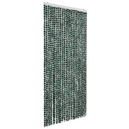 Berkfield Home Insect Curtain Green & White 100x220 cm Chenille - thumbnail 1