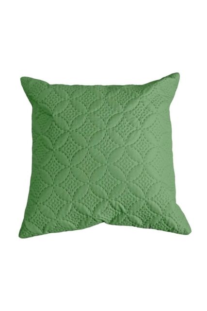 Homescapes Ultrasonic Quilted Embossed Cushion Cover in Green - Size: 40 cm x 40 cm - image 1