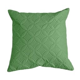 Homescapes Ultrasonic Quilted Embossed Cushion Cover in Green - Size: 40 cm x 40 cm - thumbnail 2
