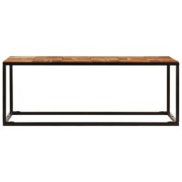 Berkfield Home Coffee Table 110x60x40 cm Solid Acacia Wood & Steel in Brown - Size: 110 x 60 x 40 cm - thumbnail 3