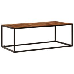 Berkfield Home Coffee Table 110x60x40 cm Solid Acacia Wood & Steel in Brown - Size: 110 x 60 x 40 cm - thumbnail 2