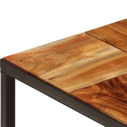 Berkfield Home Coffee Table 110x60x40 cm Solid Acacia Wood & Steel in Brown - Size: 110 x 60 x 40 cm - thumbnail 5
