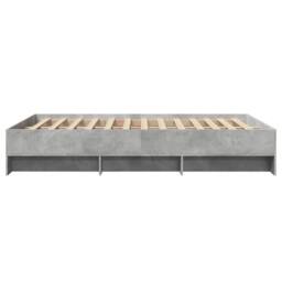 Berkfield Home Durable Bed Frame without Mattress Concrete Grey 140x190cm Engine - Size: 140x190 cm - thumbnail 6