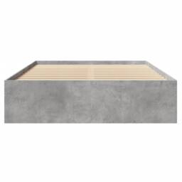 Berkfield Home Durable Bed Frame without Mattress Concrete Grey 140x190cm Engine - Size: 140x190 cm - thumbnail 5