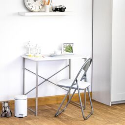 Harbour Housewares 6x Padded Folding Chairs Metal Frame Easy Store Portable Folding Seats in White - thumbnail 7