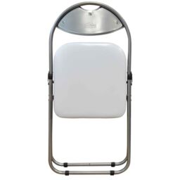 Harbour Housewares 6x Padded Folding Chairs Metal Frame Easy Store Portable Folding Seats in White - thumbnail 4