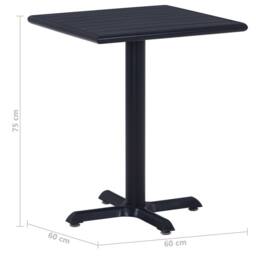 Berkfield Home Garden Table Black 60x60x75 cm - Size: 60 x 60 x 75 cm - thumbnail 6