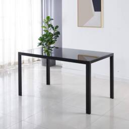 KOSY KOALA Black Glass Rectangle Dining Table Set With 4 Faux Leather Chairs - thumbnail 6