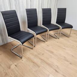 KOSY KOALA Black Glass Rectangle Dining Table Set With 4 Faux Leather Chairs - thumbnail 3