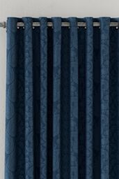 V & A 'Silk Road Paisley' Lined Curtains in Blue - Size: 167 cm width x 183 cm drop - thumbnail 2