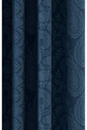 V & A 'Silk Road Paisley' Lined Curtains in Blue - Size: 167 cm width x 183 cm drop - thumbnail 3